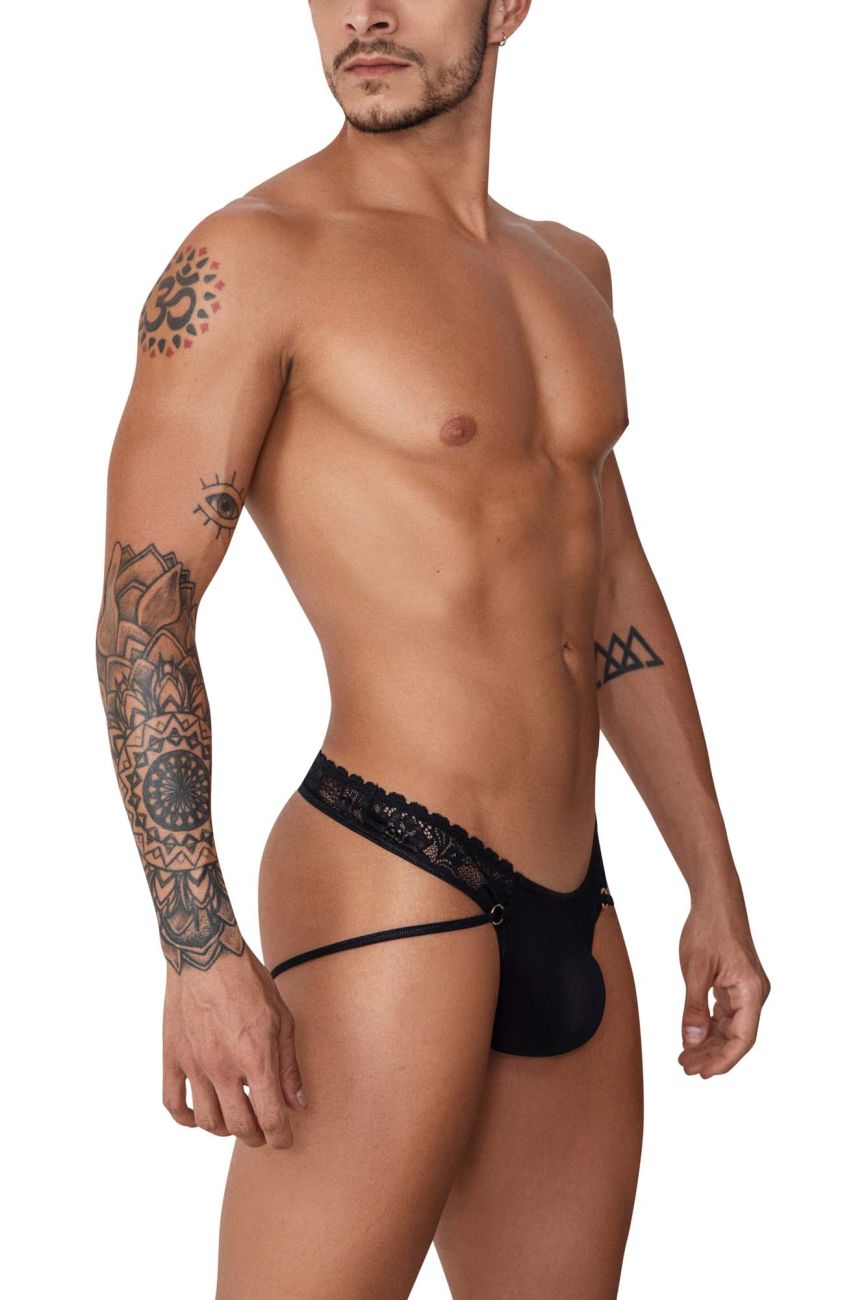 CandyMan Lace Thong – Black (vm99747)