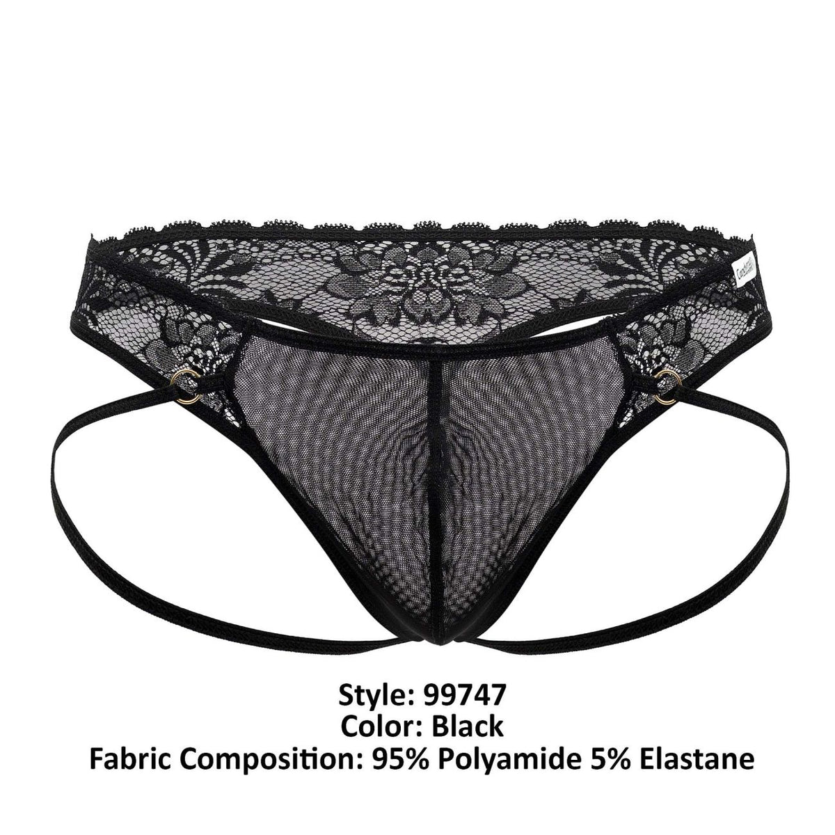 CandyMan Lace Thong – Black (vm99747)