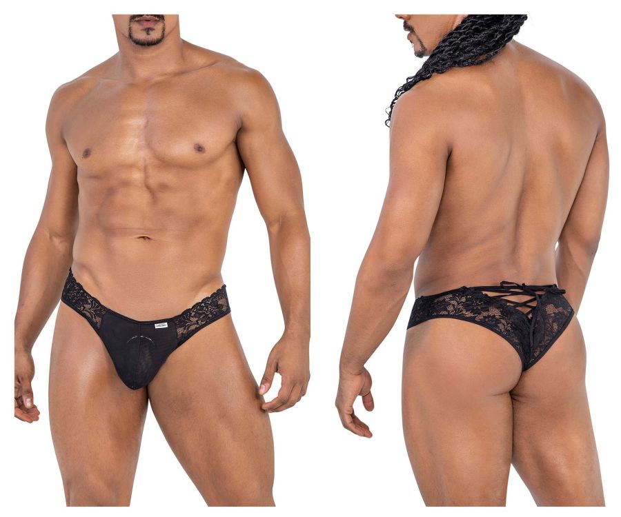 CandyMan Lace Thong – Black
