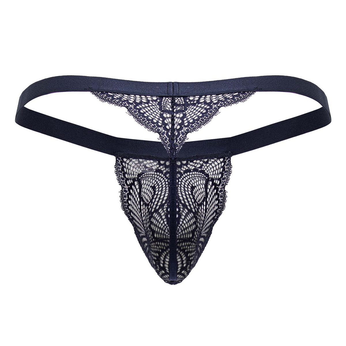 CandyMan Lace Thong – Blue & Wine
