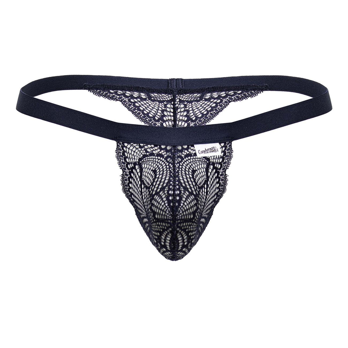CandyMan Lace Thong – Blue & Wine