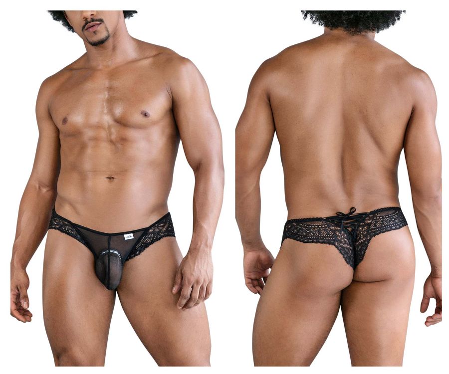 Lace-Mesh Thongs