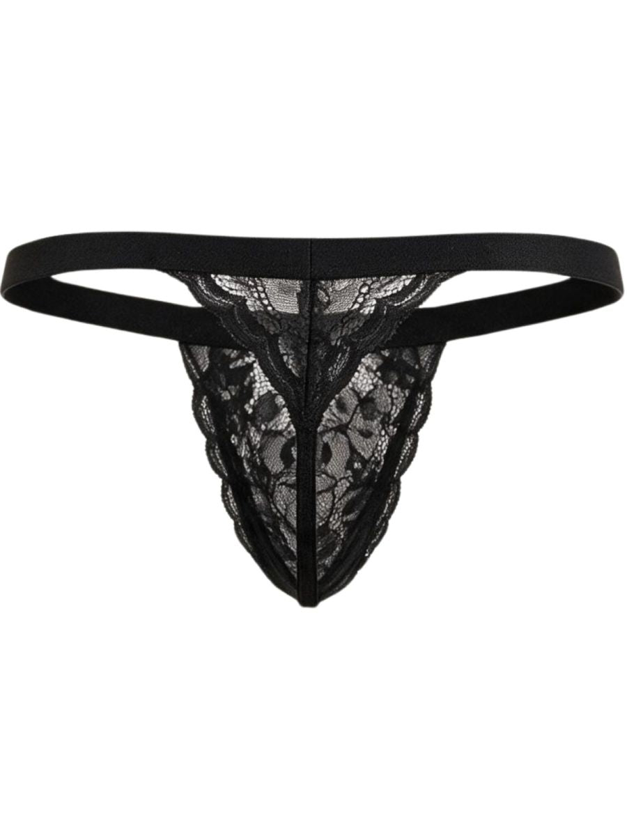 CandyMan Men's Lace Thongs lightweight breathability alongside a provocative sheer texture