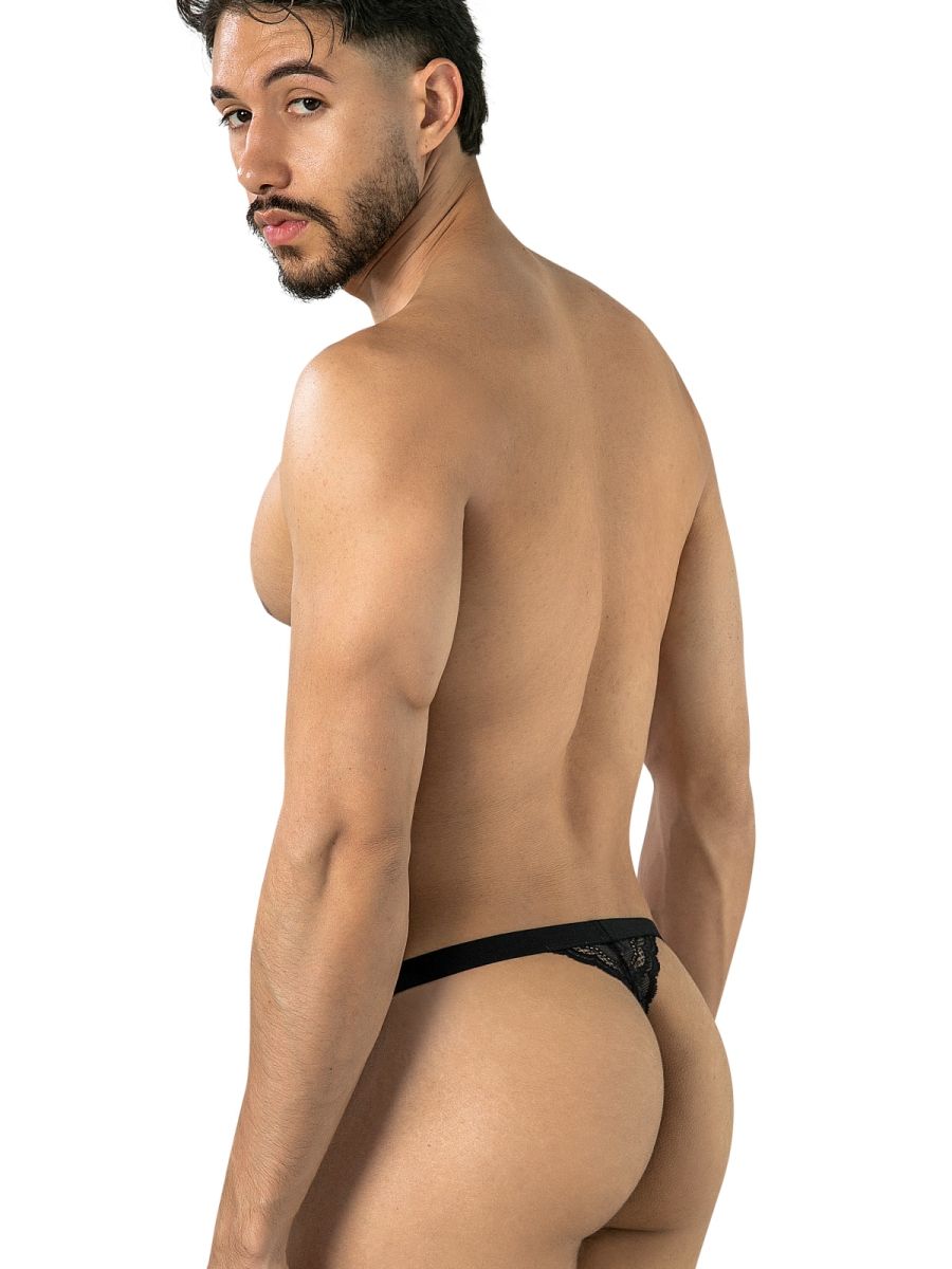 CandyMan Men's Lace Thongs lightweight breathability alongside a provocative sheer texture