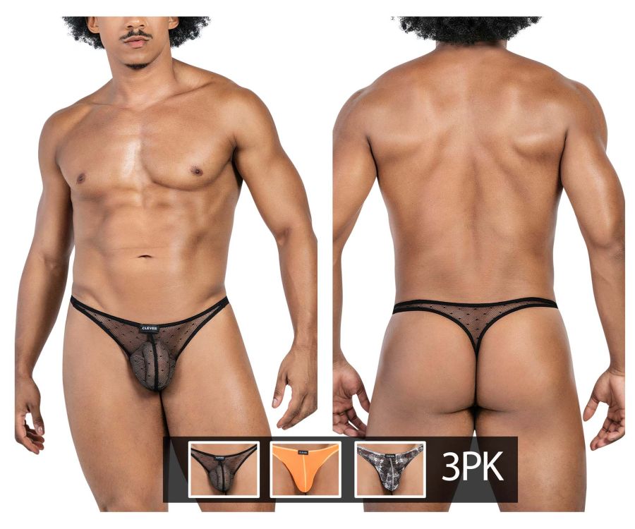 3-Pack CLEVER Sheer & Bold Thong Set