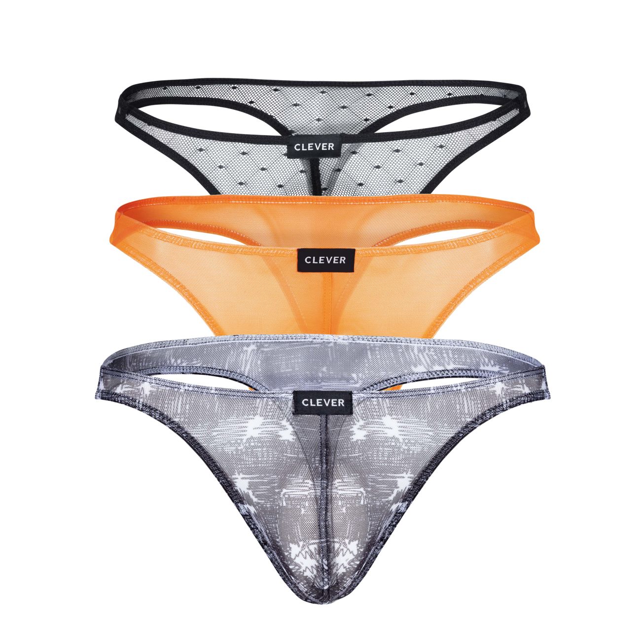 3-Pack CLEVER Sheer & Bold Thong Set
