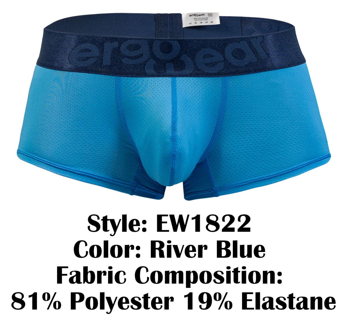 Men's ErgoWear trunk boxer briefs deliver a body-hugging fit with a clean, modern silhouette