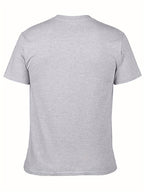 Humorous Stay Positive Skeleton Shark Graphic T-Shirt - 100% Cotton Soft Breathable Short Sleeve Tee, Casual Versatile Round Neck Top