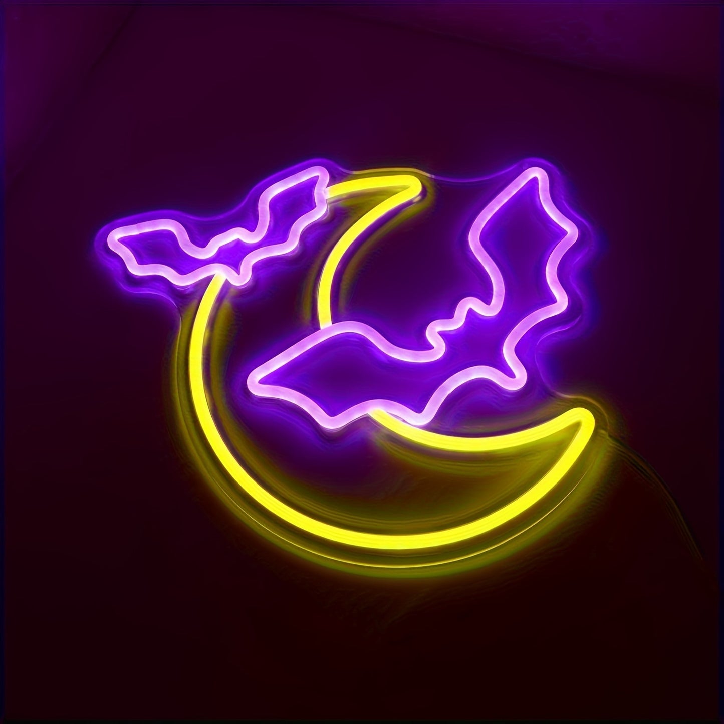 Halloween Decorations Neon, Moon And Bat LED Lights, Neon Halloween Parties, USB-powered Gothic Neon, Suitable For Festive Wall Decorations, Bars, Bedrooms, Living Rooms, Weddings, Halloween