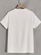 100% Cotton Relaxed Fit T-Shirt with Nautical Captain Graphic Print - White Casual Short Sleeve Round Neck Tee for Casual Attire, Leisure Clothing | Soft Fabric Shirt