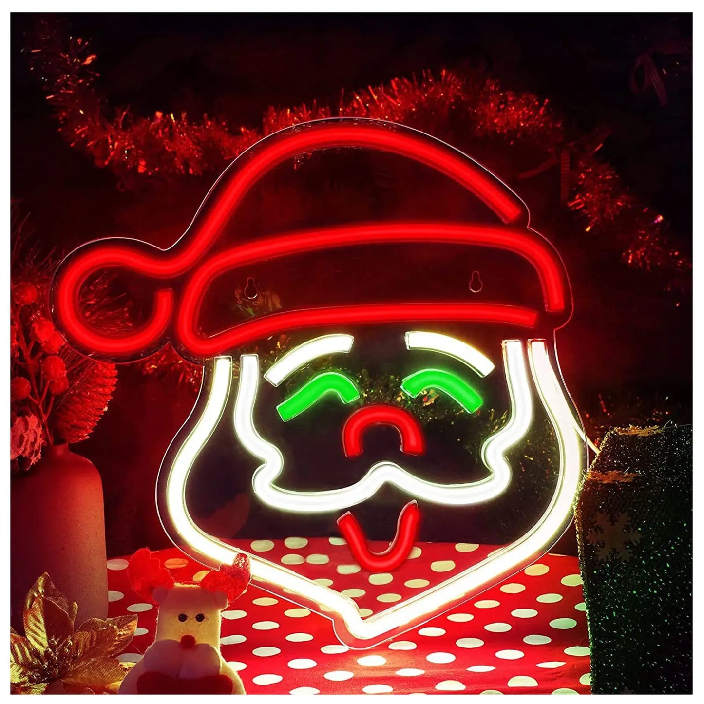 Christmas Claus Neon Signs Lights Acrylic Neon Sign For Bedroom Aesthetic Gifts Girls Xmas Gifts Christmas Santa Claus Neon Sign