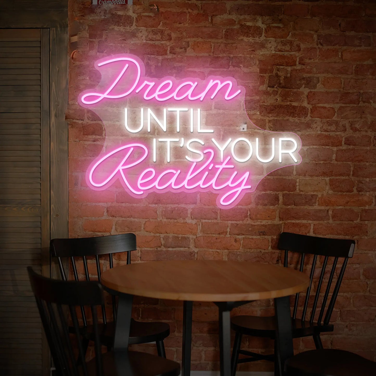 Dream Until It's Your Reality Custom LED Neon Sign for Wall Art Decor Personalized Gifts for Him or Her Bedroom Decor