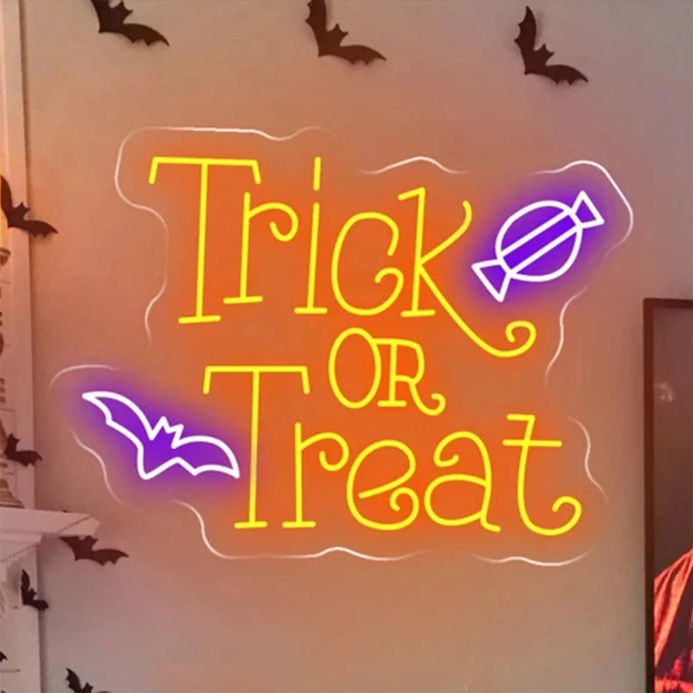 Halloween Neon Sign Halloween Decorations Funky Party Neon Sign Halloween LED Light Halloween Neon Sign Spooky Wall Decoration