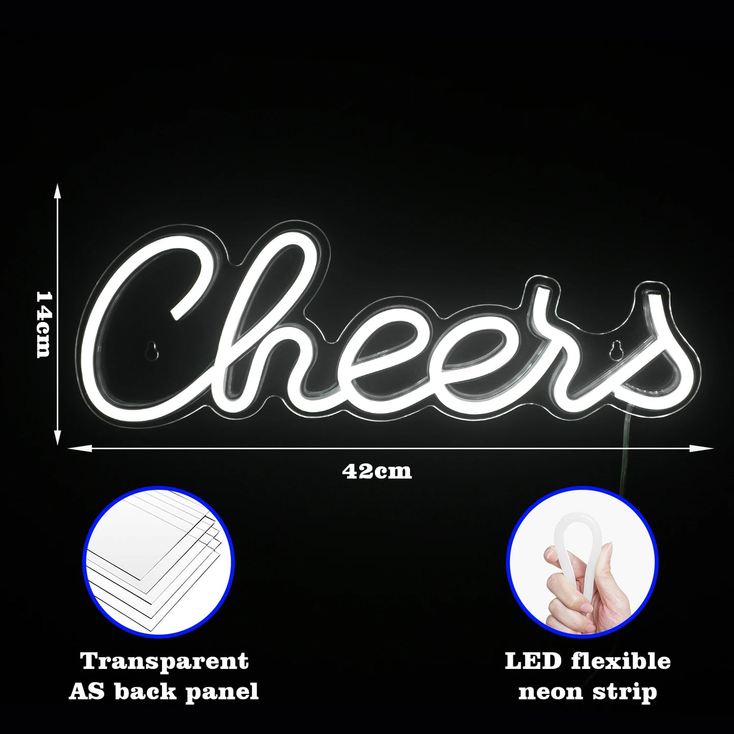 LED Neon Cheers Signs Luminous Lettering Suitable For Home Bar Decoration Moulded Acrylic Neon Wall Signs Birthday Party Lights