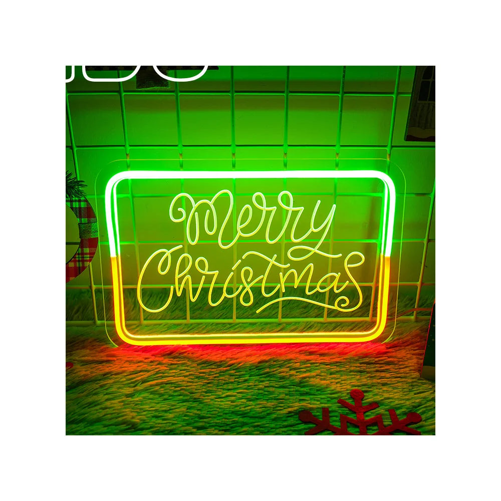 Hotsale Free Shipping Custom Merry Christmas Neon Sign Light Acrylic Signs for Christmas Gift