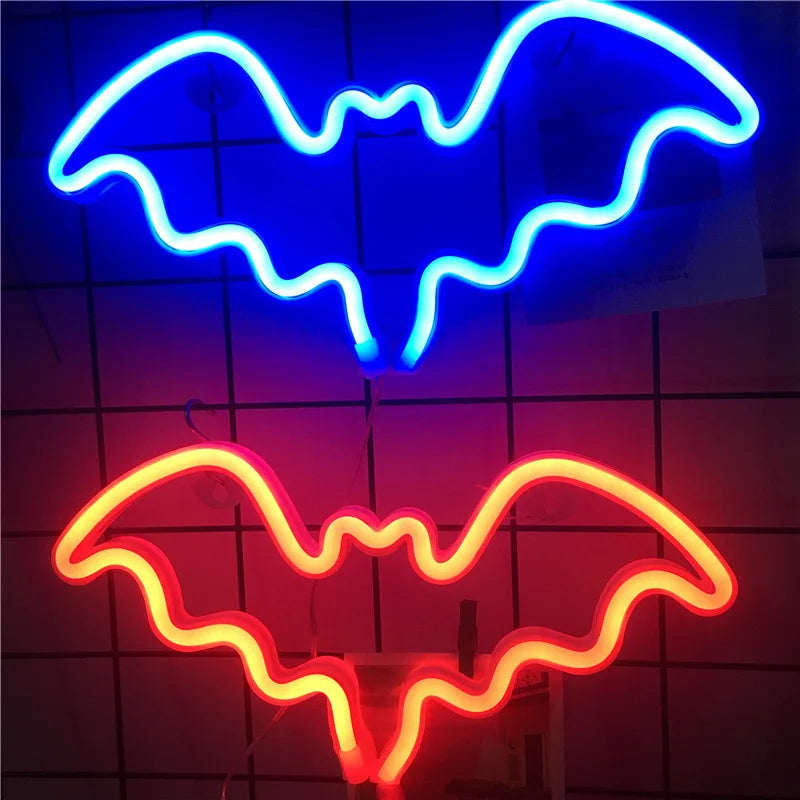 Bat Neon Signs Halloween Led Sign Purple Neon Lights Sign Neon Light Sign Halloween party Bedroom Spooky Bat Holiday Wall Decor