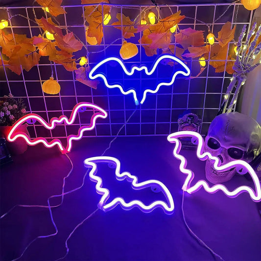 Bat Neon Signs Halloween Led Sign Purple Neon Lights Sign Neon Light Sign Halloween party Bedroom Spooky Bat Holiday Wall Decor