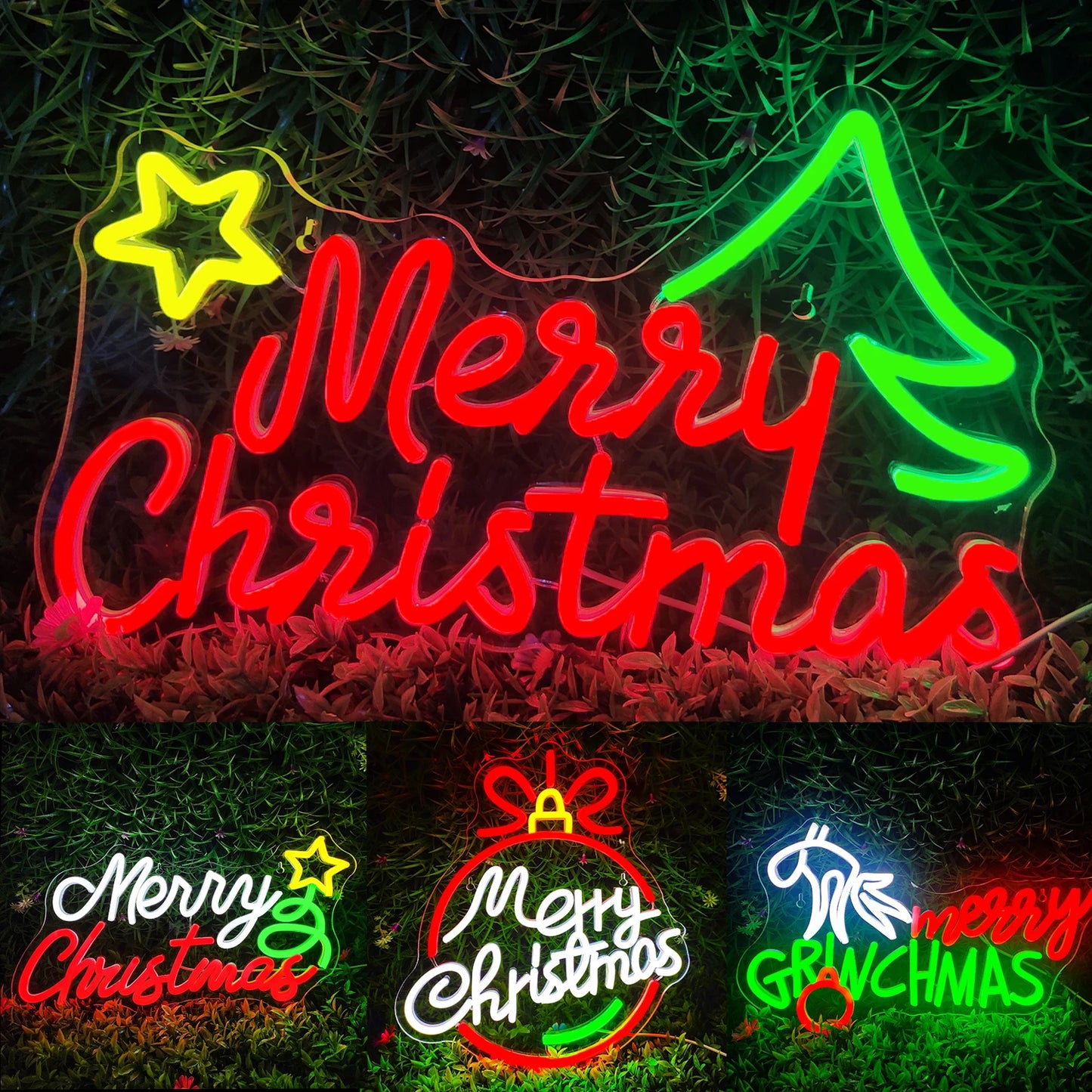 Merry Christmas Neon Sign Family Holiday New Year Christmas neon light Wall Decoration Living Dining bar Children's Room Gift