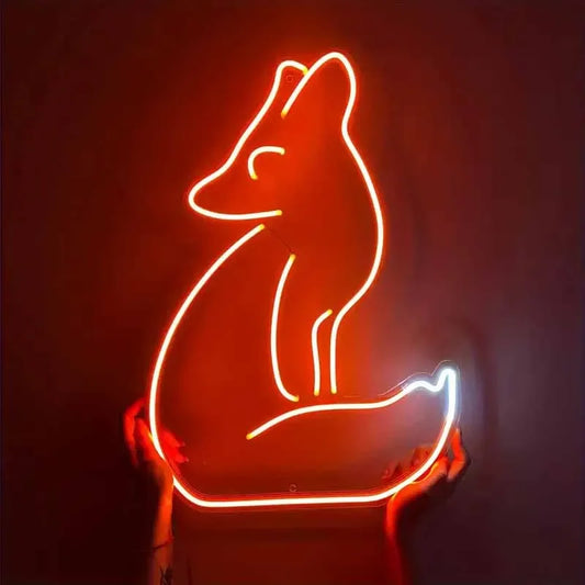 Fox Neon Signs Bar Club Gaming Room Art Wall Decoration Bedroom Christmas Party Decor for Teen Lamp Night Light Animal Neon Sign