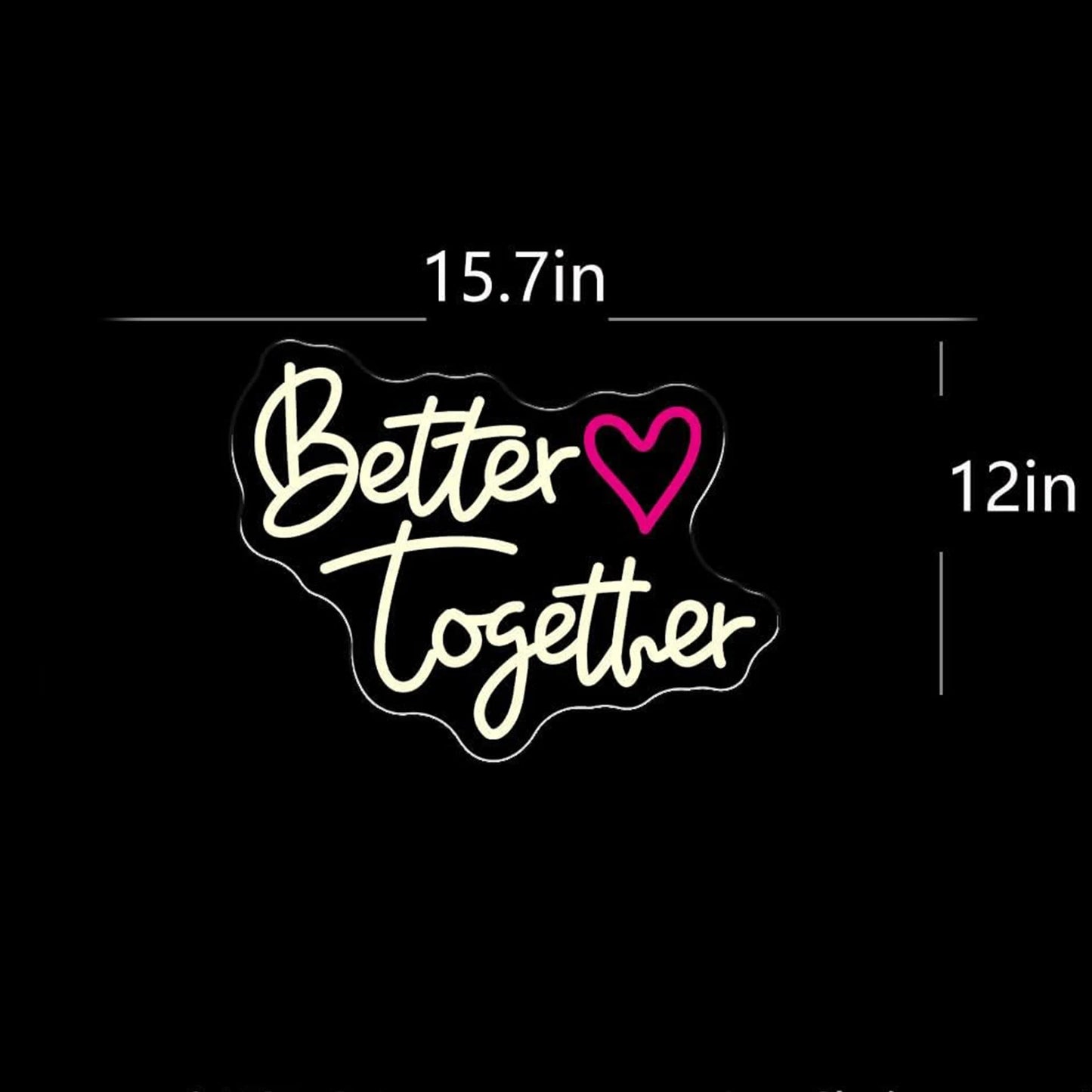 Better Together Neon Sign Wedding Wall Decor LED Light Aesthetic Room Bedroom Home Art Anniversary Wedding neon sign Gift light