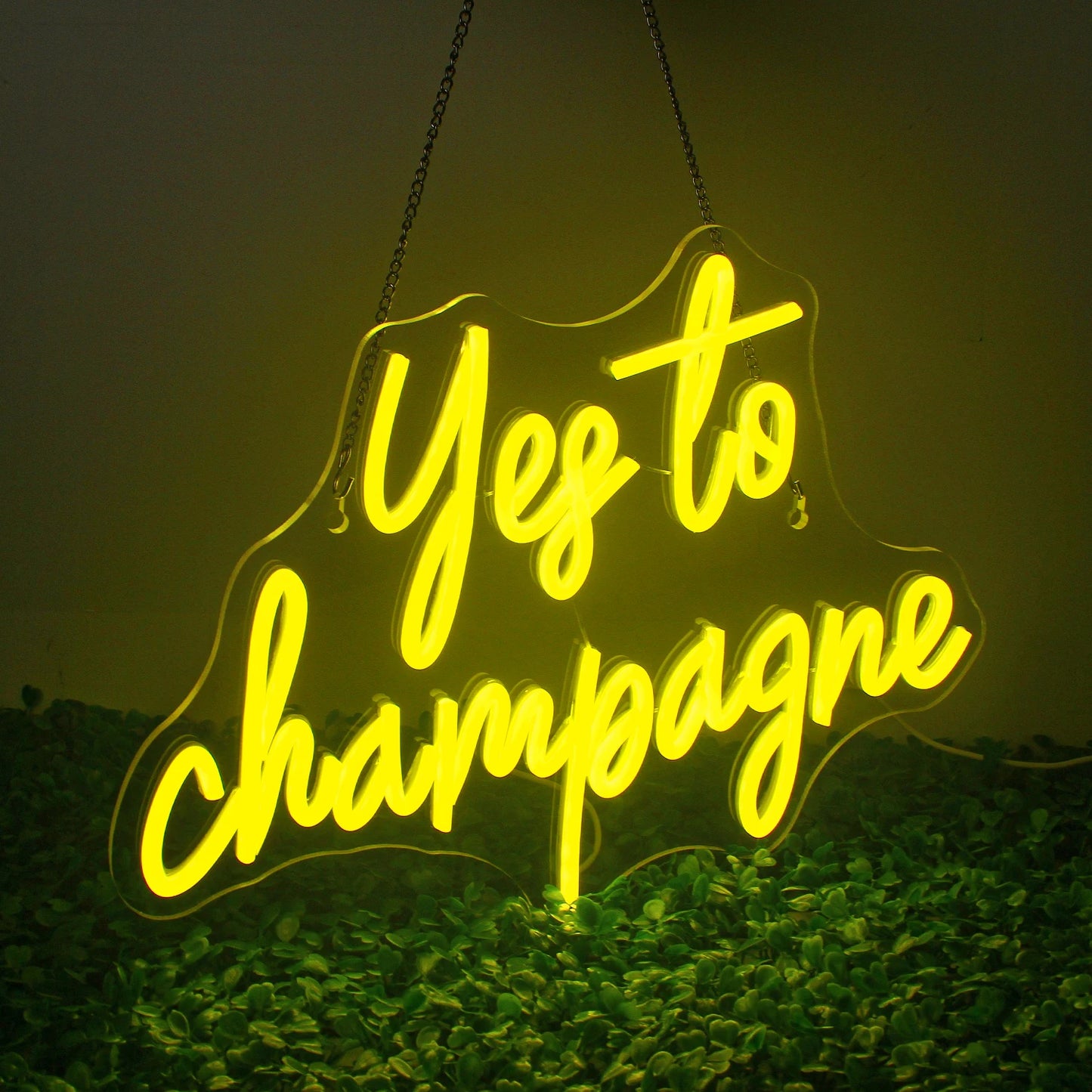 Yes to Champagne Neon Sign Champagne Neon Bar Signs Bar Wall Decor Led Signs Bedroom Wall Man Cave Home Bar Party Birthday Decor