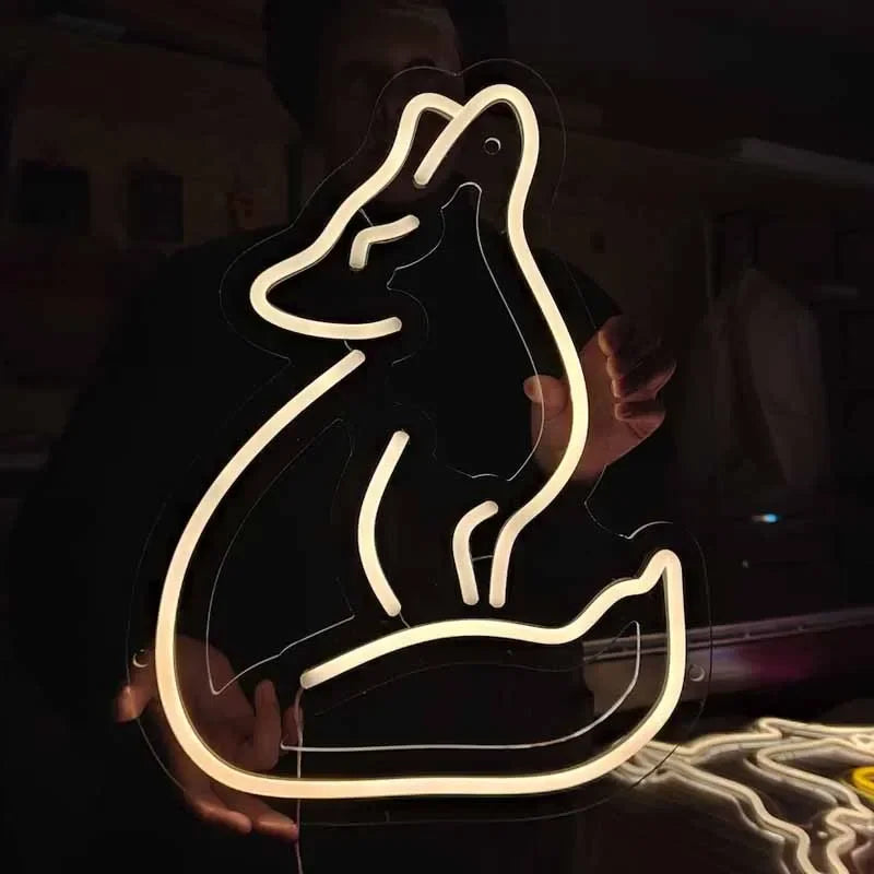 Fox Neon Signs Bar Club Gaming Room Art Wall Decoration Bedroom Christmas Party Decor for Teen Lamp Night Light Animal Neon Sign