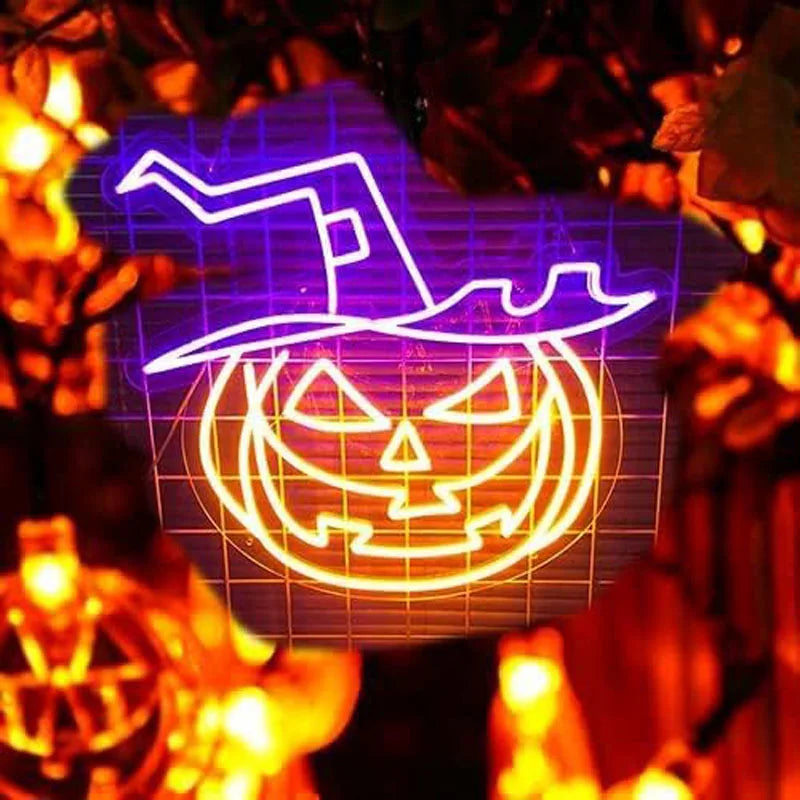 Halloween Pumpkin Neon Sign Decorations Neon Led Signage For Outdoor Bar Club Party Supplies Neon Sign Wall Halloween Decoration