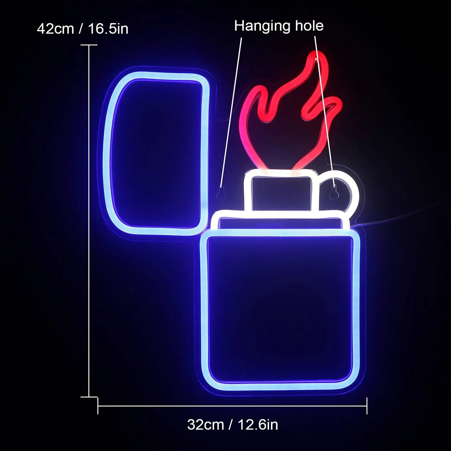 Lighter Shaped Neon Sign Man Cave Neon Led Lights Neon Light for Wall Decor USB for Internet Cafe Gaming Room Man Decoration