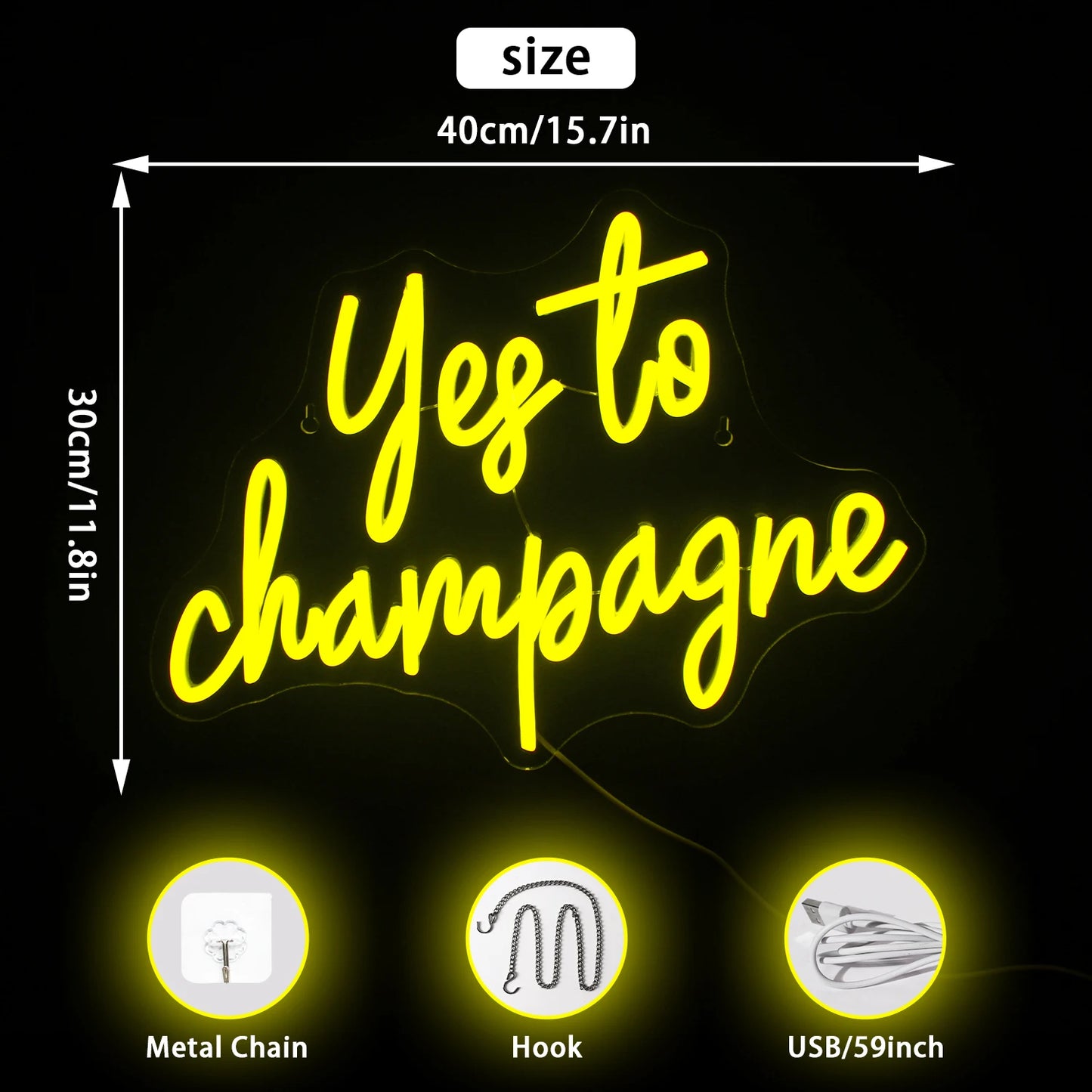 Yes to Champagne Neon Sign Champagne Neon Bar Signs Bar Wall Decor Led Signs Bedroom Wall Man Cave Home Bar Party Birthday Decor