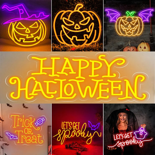 Halloween Neon Sign Halloween Decorations Funky Party Neon Sign Halloween LED Light Halloween Neon Sign Spooky Wall Decoration