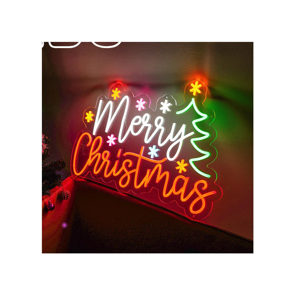 Hotsale Free Shipping Custom Merry Christmas Neon Sign Light Acrylic Signs for Christmas Gift