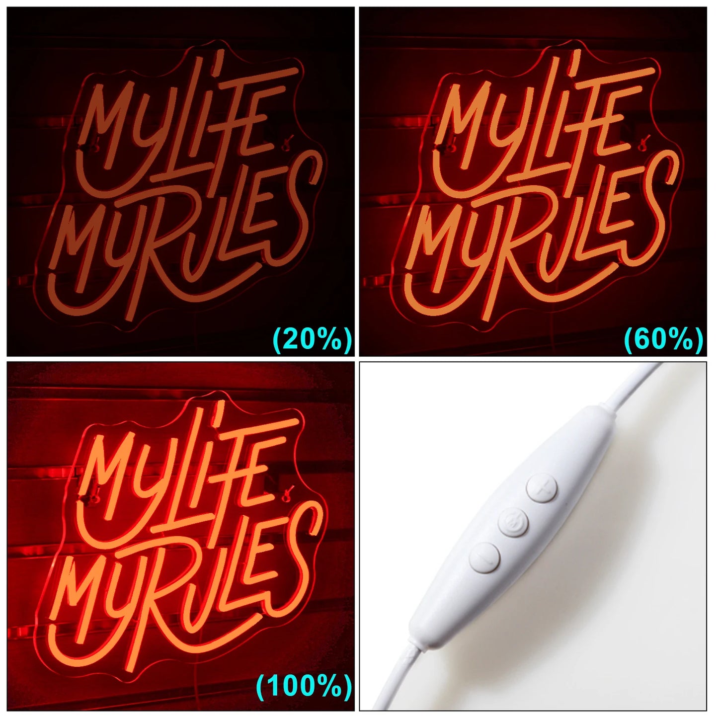 My Life My Rules Neon Sign Red Hot LED Neon Signs With Dimmable for Party Bar Restaurant Man Cave Cafe Bistro Club Neon Sign