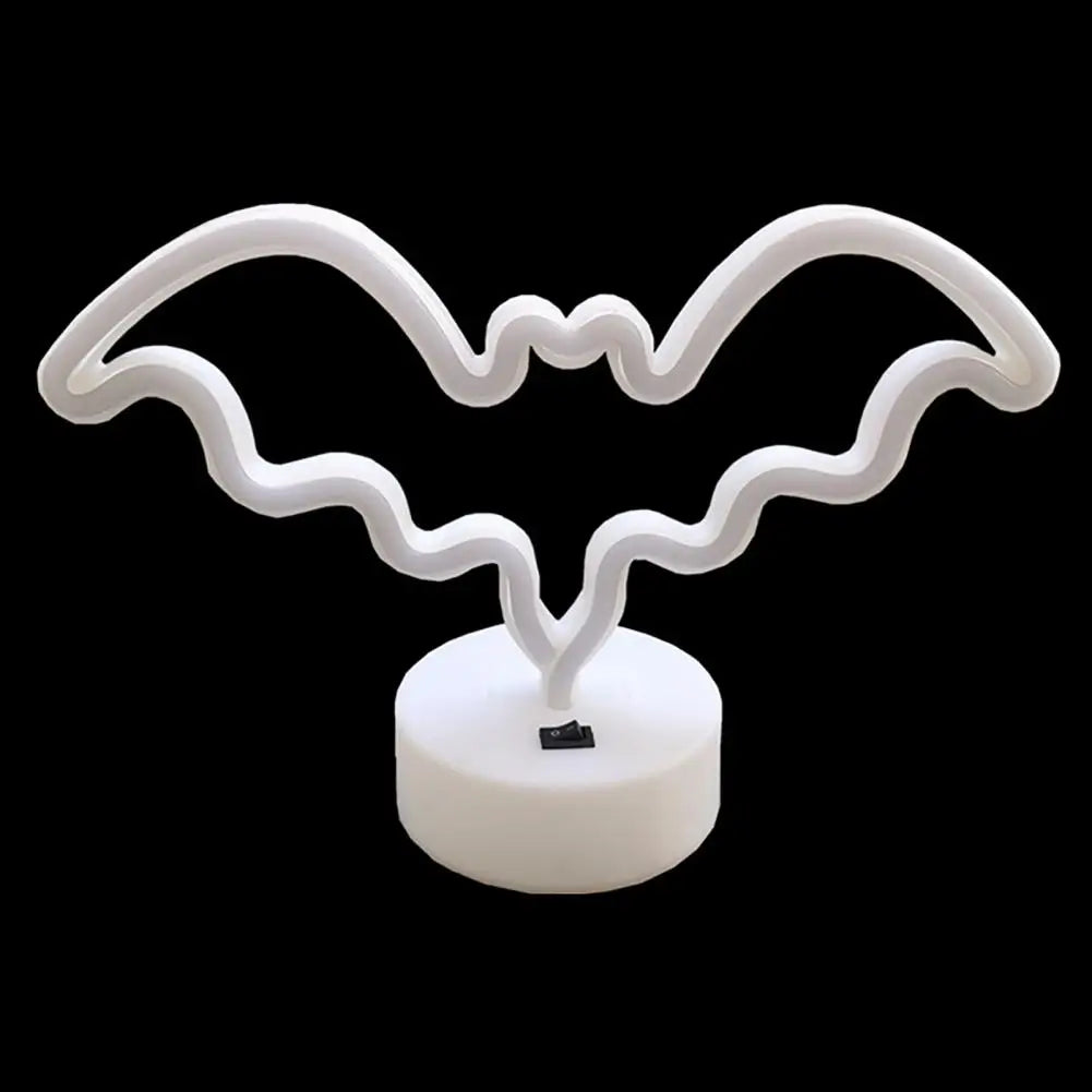 Led Neon Sign Durable Night Light Flicker-free Halloween Bat Neon Sign Lamp Shape Desktop Ornament Usb/battery for Sellers