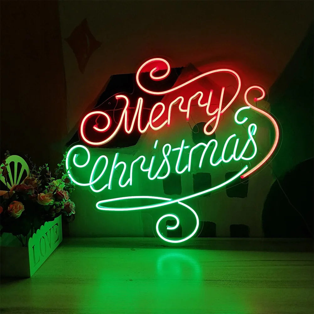 Hotsale Free Shipping Custom Merry Christmas Neon Sign Light Acrylic Signs for Christmas Gift