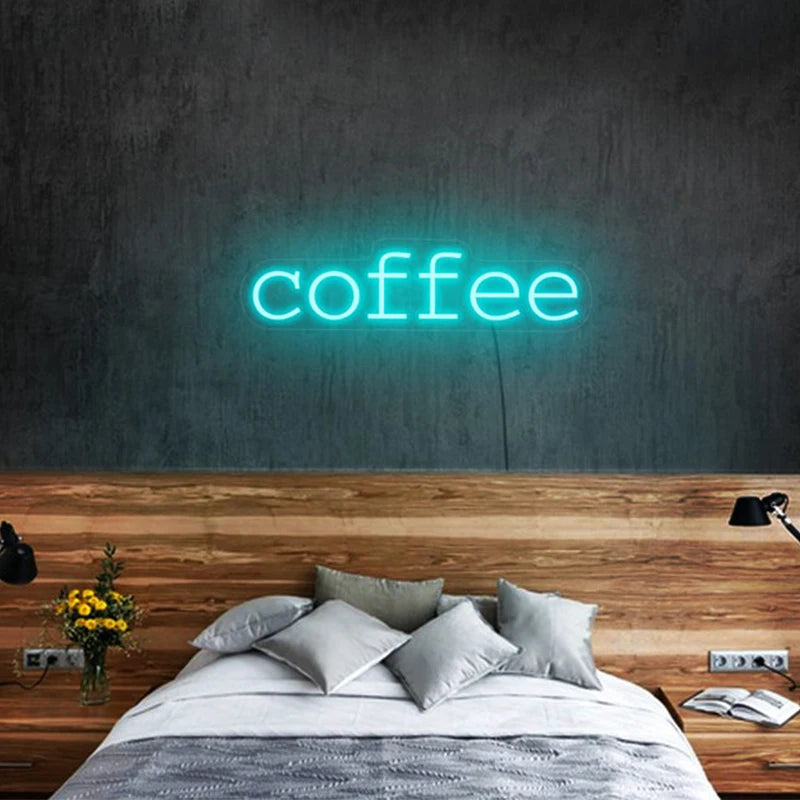 Coffee Neon Sign Shop Decoration Neon Light For Coffee Bar Sign Living Room Wall Decor Restaurant Drink Food LED Neon Wall Decor