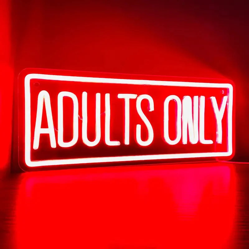 Adults Only Neon Sign Light LED Neon Light Wall Room For Bedroom Man Cave Hotel Party Bedroom Decoration Shop Club Bar Neon Sign