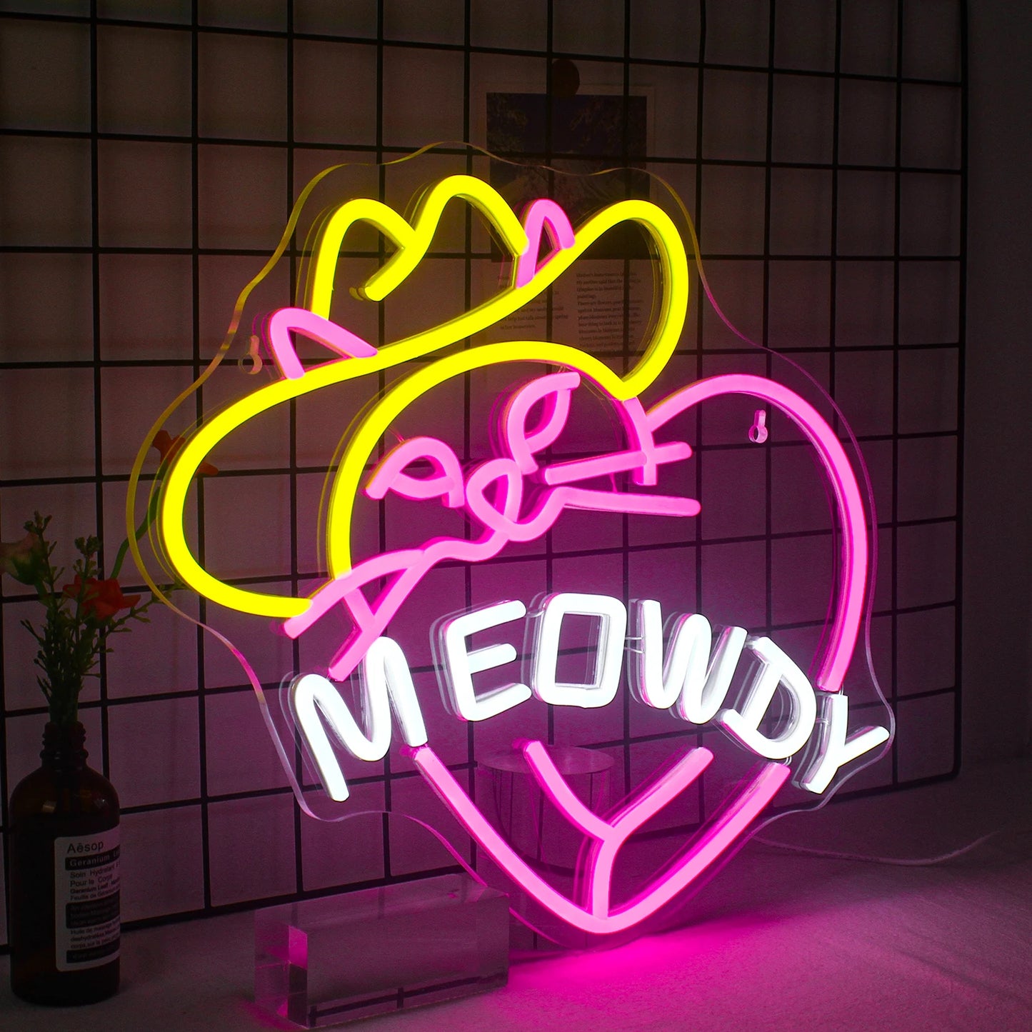 cowboy cat Neon Light Neon Glow Sign Cave sign Bar Party Bedroom Home pet shop Atmosphere Decorative Light Valentine's Day pres