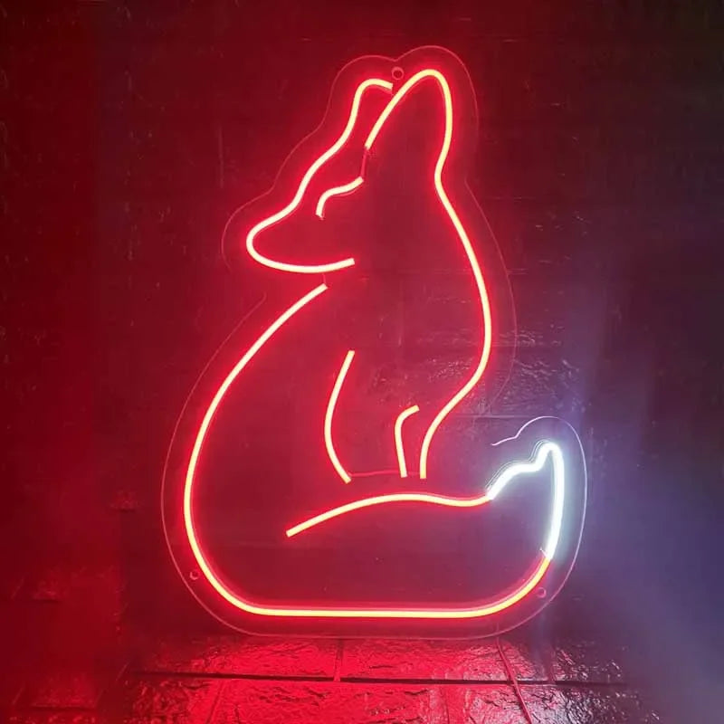 Fox Neon Signs Bar Club Gaming Room Art Wall Decoration Bedroom Christmas Party Decor for Teen Lamp Night Light Animal Neon Sign