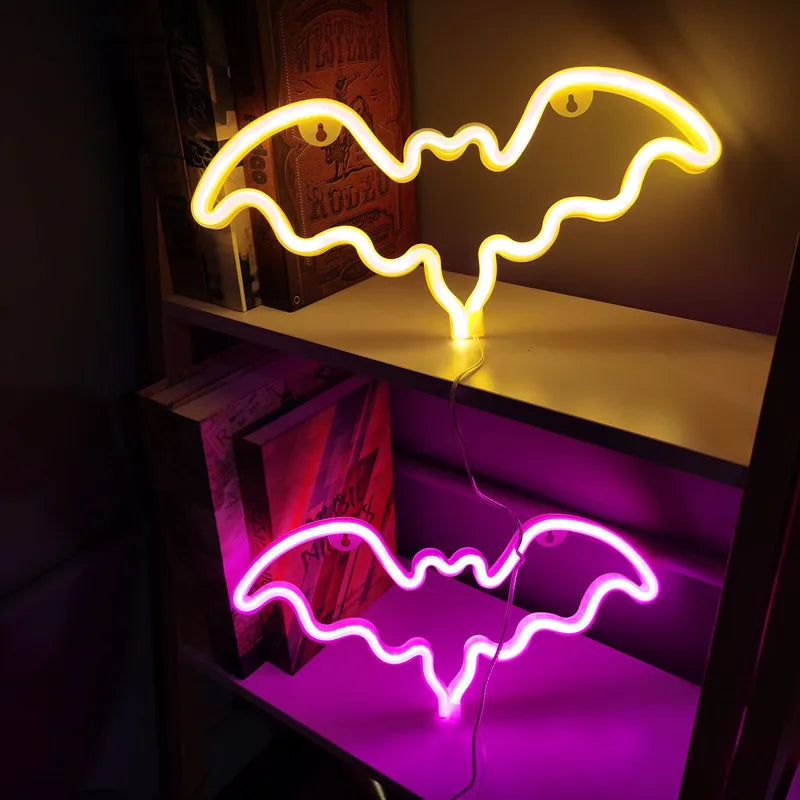 Bat Neon Signs Halloween Led Sign Purple Neon Lights Sign Neon Light Sign Halloween party Bedroom Spooky Bat Holiday Wall Decor