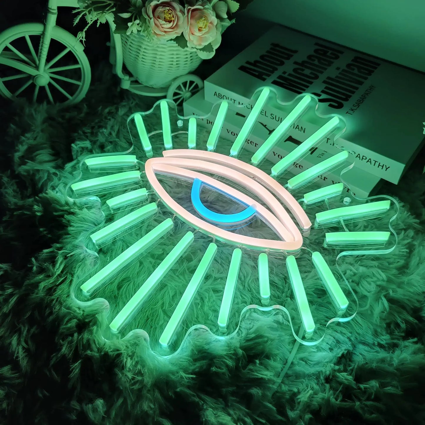 Evil Eyes Neon Signs for Bedroom Wall Decor LED Neon Light Men Cave Decor USB Powered Gift for Wedding Birthday Party