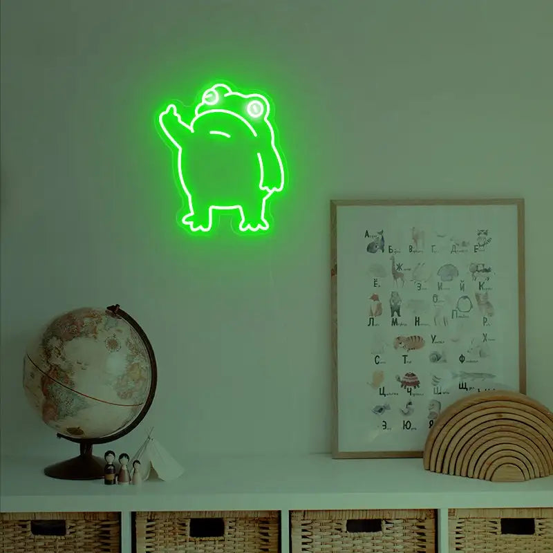 Frog with an attitude Neon Sign Custom Frog Led Signs Gaming Room Shop Club Bar Man Cave Decor Cute Animal Art Neon