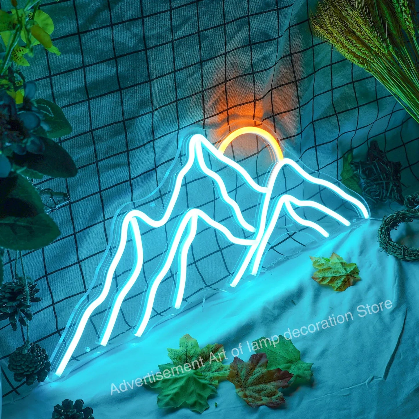 Mountain Led Neon Light Sign Sunrise Home Decor Sunset Wall Art Living Room Bar Indoor and Outdoor Decoration Neon Night Lamp