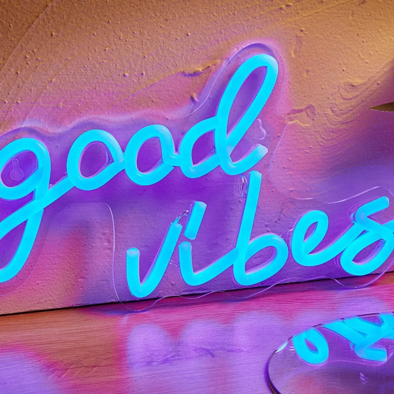 Led Neon Sign Goodvibes Usb Powered Wall Neon Signs For Bedroom Home Wedding Party Decoration Dropshipping