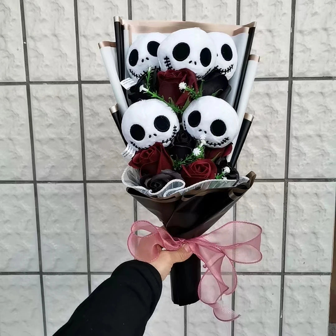 Halloween Jack Skellington Plush Bouquet Doll Toys Stuffed Terror Skull Ghost Christmas Day/Birthday/Valentine's Day Gifts