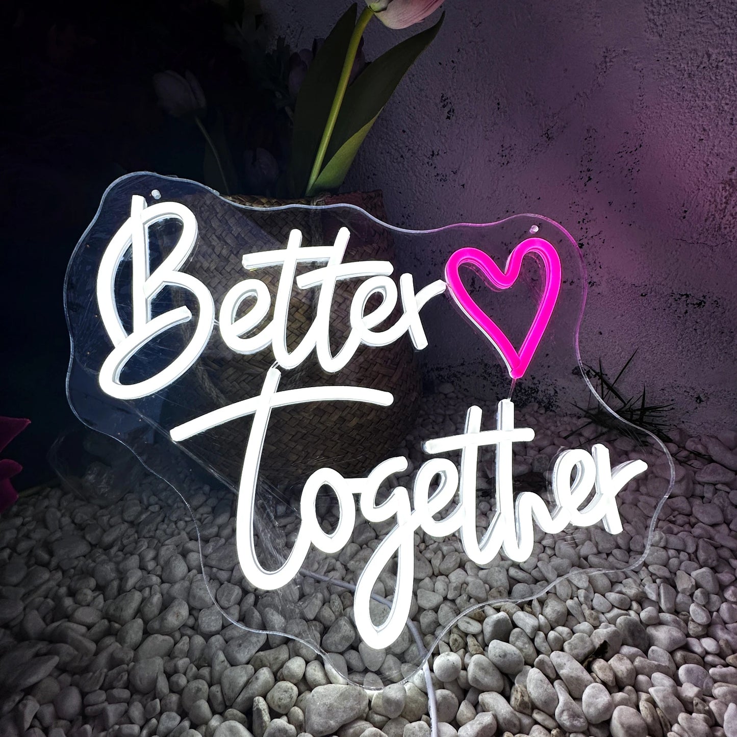 Better Together Neon Sign Wedding Wall Decor LED Light Aesthetic Room Bedroom Home Art Anniversary Wedding neon sign Gift light