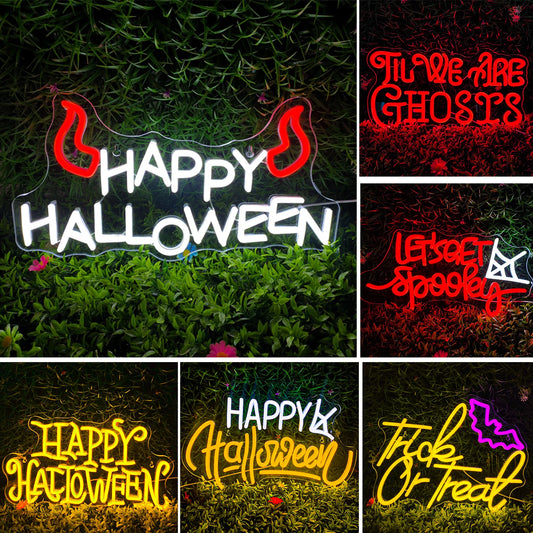 Halloween neon Sign wall decoration halloween neon light bar party room bedroom cave haunted house wall hanging light neon lamp