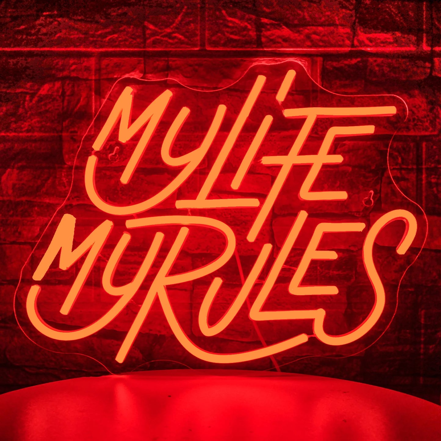 My Life My Rules Neon Sign Red Hot LED Neon Signs With Dimmable for Party Bar Restaurant Man Cave Cafe Bistro Club Neon Sign