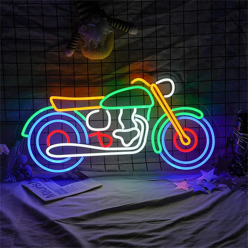 Motorcycle Neon Sign Led Light Home Wall Decoration Game Player Repair Store Man Cave Giftparty Bar Moto ART Personality Lamp