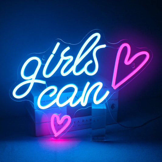 Girls Can Neon Sign Led Light Aesthetic Room Decor Neon Light Man Cave Beer Pub Bar Lamp Living Room Wall Decor Funky Decor Lamp