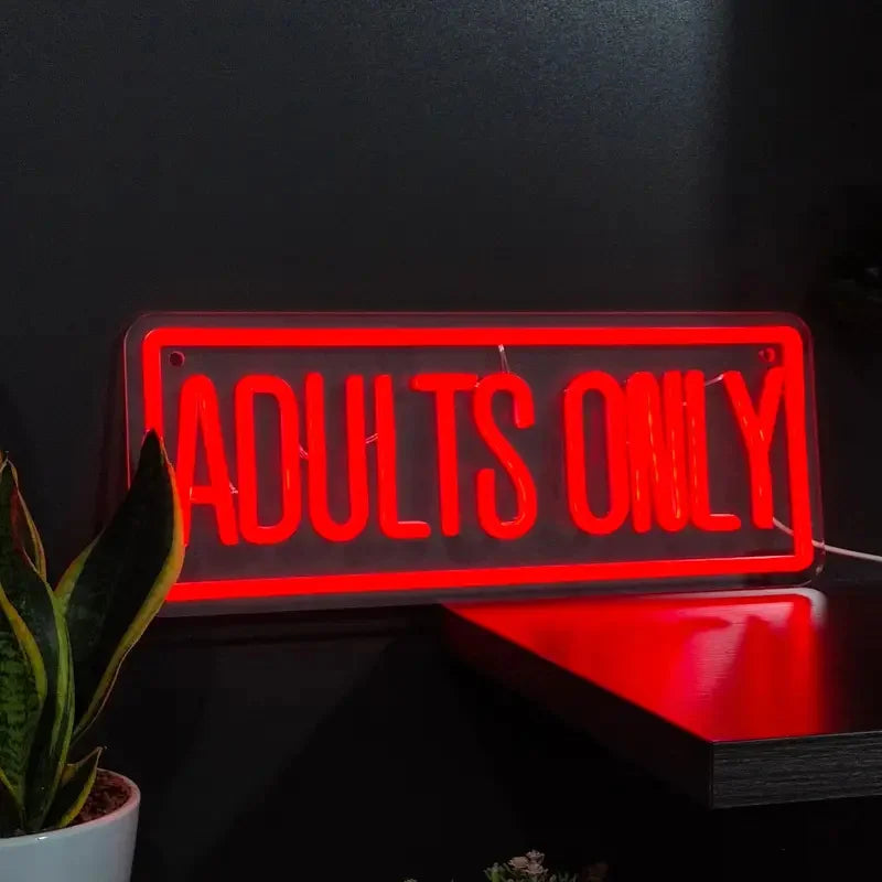 Adults Only Neon Sign Light LED Neon Light Wall Room For Bedroom Man Cave Hotel Party Bedroom Decoration Shop Club Bar Neon Sign